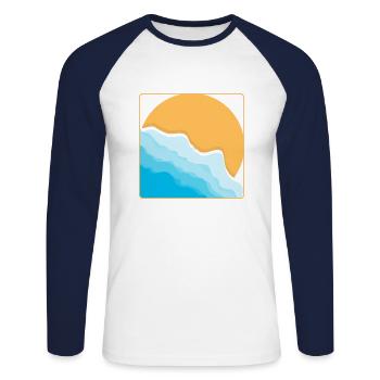 Beach - Unisex Long Sleeve Baseball T-Shirt - white/navy - Front - Nik (191cm)