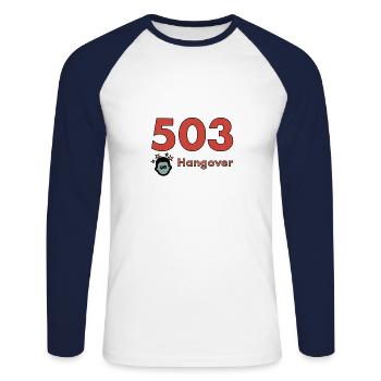 503 Hangover T-shirt - Parfait pour le concepteur de sites Web. - T-shirt baseball manches longues Homme - blanc/marine - Devant - Nik (191cm)