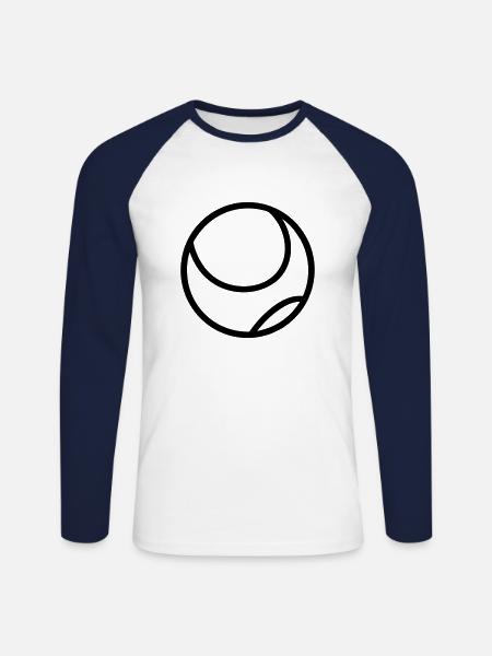 Tennis ball - Unisex Long Sleeve Baseball T-Shirt - white/navy