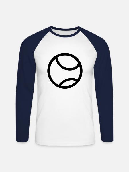 Tennisball - Unisex Baseballshirt langarm - Weiß/Navy