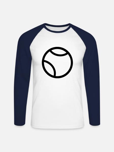 Tennisball - Unisex Baseballshirt langarm - Weiß/Navy