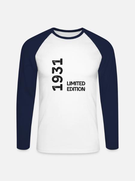 1931 Limitierte Auflage - Unisex Baseballshirt langarm - Weiß/Navy