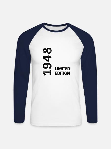 1948 Limitierte Auflage - Unisex Baseballshirt langarm - Weiß/Navy