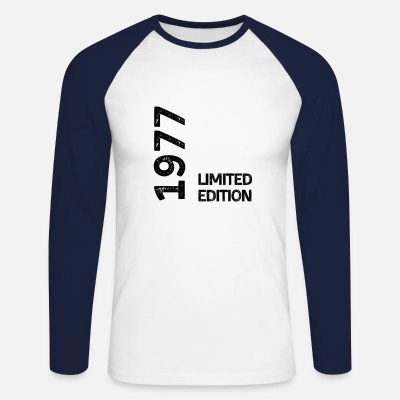 1977 Limitierte Auflage - Unisex Baseballshirt langarm - Weiß/Navy