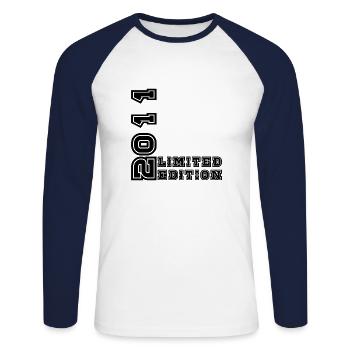 Né en 2011 - Vintage 2011 Anniversaire Rétro - T-shirt baseball manches longues Homme - blanc/marine - Devant - Nik (191cm)