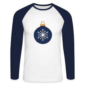 Christmas Bauble - Unisex Long Sleeve Baseball T-Shirt - white/navy - Front - Nik (191cm)