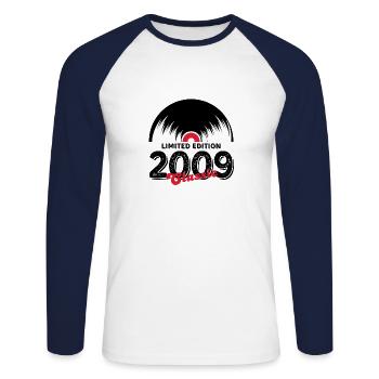 Limitierte Auflage 2009 Classic Vinyl - Unisex Baseballshirt langarm - Weiß/Navy - Vorne - Nik (191cm)