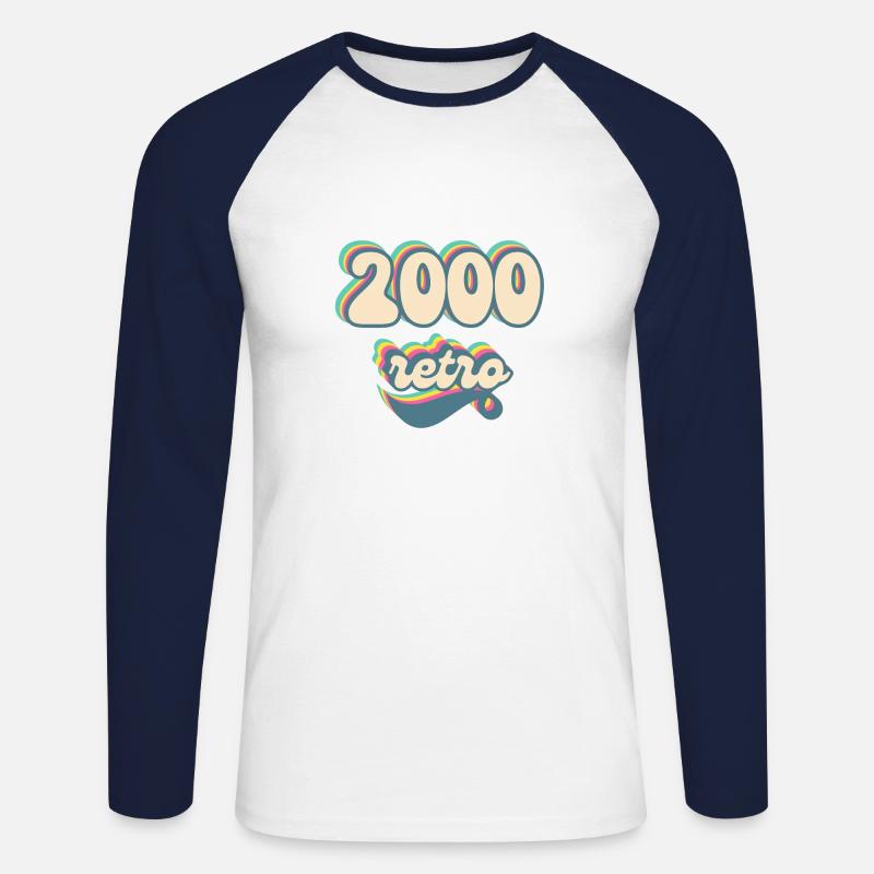 2000 Retro Geschenkidee - Unisex Baseballshirt langarm - Weiß/Navy