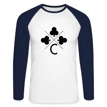 Letter c lucky clover - Unisex Long Sleeve Baseball T-Shirt - white/navy - Front - Nik (191cm)