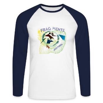 Demandez à Mente - T-shirt baseball manches longues Homme - blanc/marine - Devant - Nik (191cm)