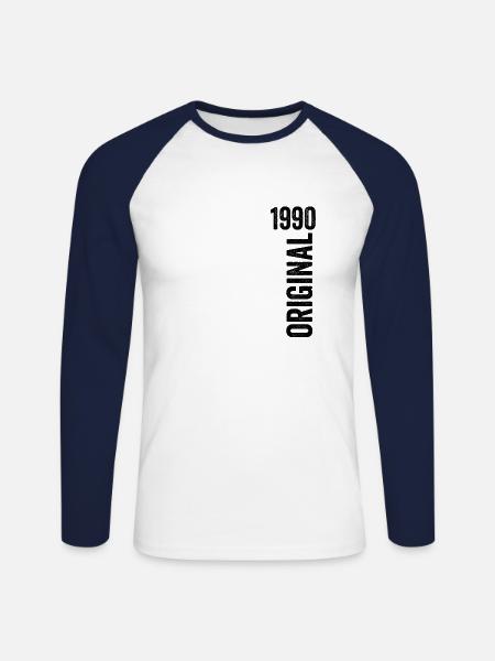 1990 Anniversary Gift 1990 Limited Edition 1990 - Unisex Long Sleeve Baseball T-Shirt - white/navy