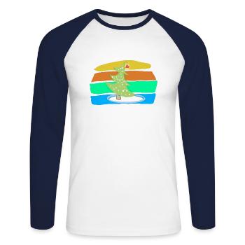 Weihnachtsbaum - Unisex Baseballshirt langarm - Weiß/Navy - Vorne - Nik (191cm)
