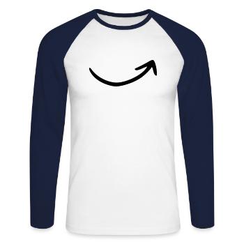 Arrow drawing sketch black - Unisex Long Sleeve Baseball T-Shirt - white/navy - Front - Nik (191cm)