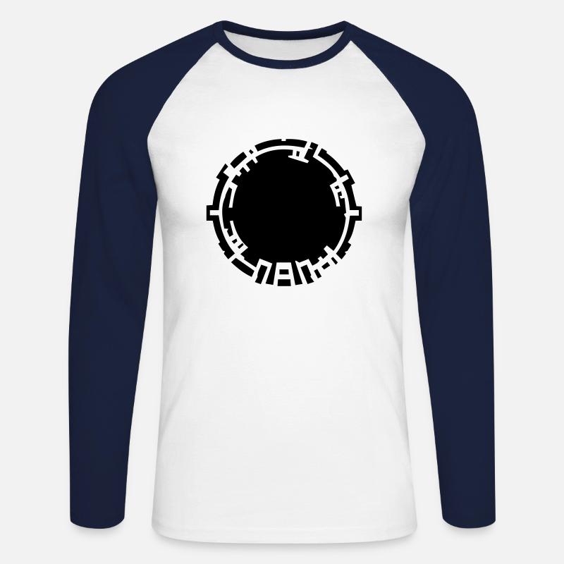 Maze - Unisex Baseballshirt langarm - Weiß/Navy