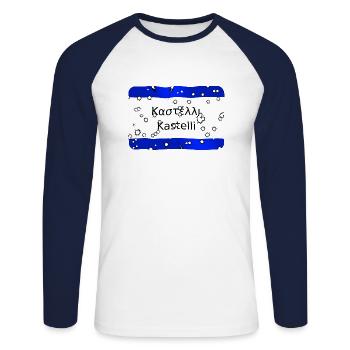 Panneau de la ville MG Kriti Kastelli - T-shirt baseball manches longues Homme - blanc/marine - Devant - Nik (191cm)
