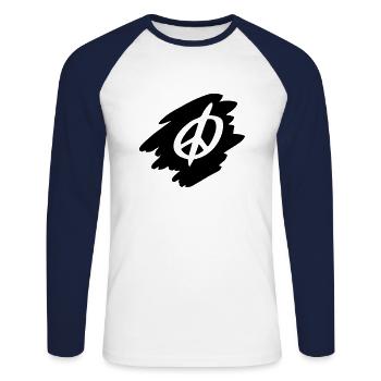 Peace Sign Drawing Peace Sketch black - Unisex Long Sleeve Baseball T-Shirt - white/navy - Front - Nik (191cm)