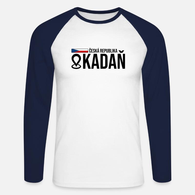 Erzgebirge Tschechien Kadaň - Unisex Baseballshirt langarm - Weiß/Navy