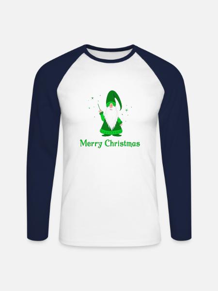 merry christmas - Unisex Baseballshirt langarm - Weiß/Navy