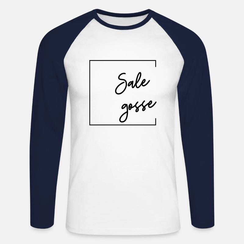 Schmutziges Kind - Unisex Baseballshirt langarm - Weiß/Navy