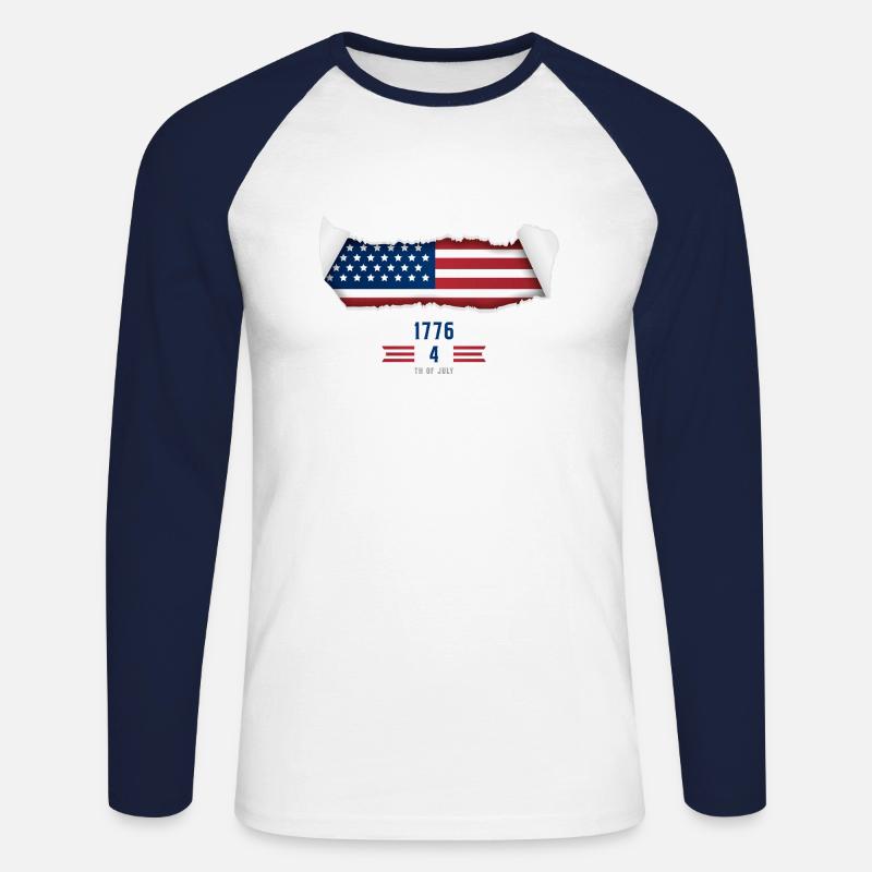 Unabhängigkeit vom 4. Juli - Unisex Baseballshirt langarm - Weiß/Navy