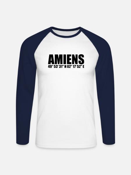 Amiens Coordinates - Unisex Long Sleeve Baseball T-Shirt - white/navy