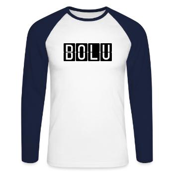 Bolu Airport Sign - Unisex Long Sleeve Baseball T-Shirt - white/navy - Front - Nik (191cm)