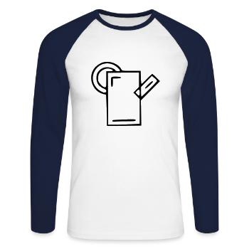 Plant drawing nature sketch black - Unisex Long Sleeve Baseball T-Shirt - white/navy - Front - Nik (191cm)