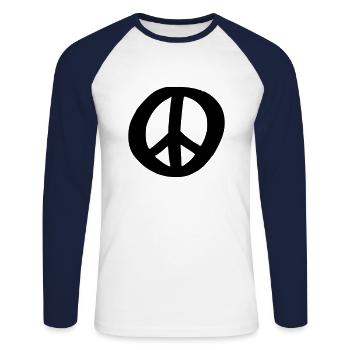Peace Sign Drawing Peace Sketch black - Unisex Long Sleeve Baseball T-Shirt - white/navy - Front - Nik (191cm)