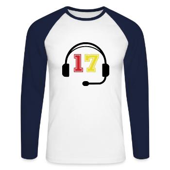 17 Year Old Birthday Gamer Gift - Unisex Long Sleeve Baseball T-Shirt - white/navy - Front - Nik (191cm)