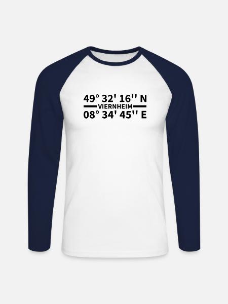 Viernheim coordinates - Unisex Long Sleeve Baseball T-Shirt - white/navy