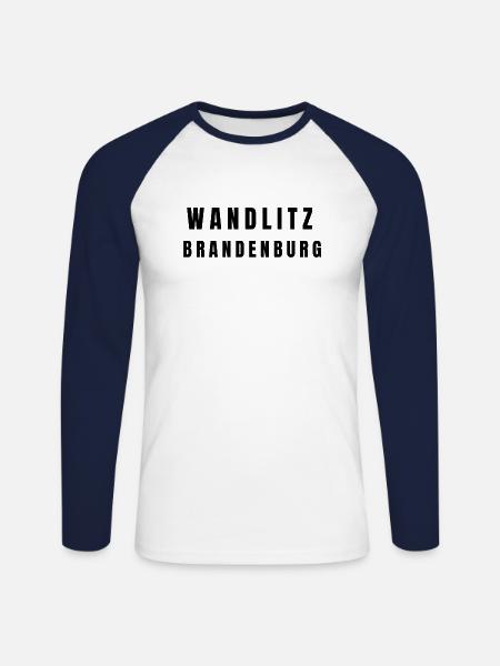 Wandlitz Brandenburg - Unisex Long Sleeve Baseball T-Shirt - white/navy