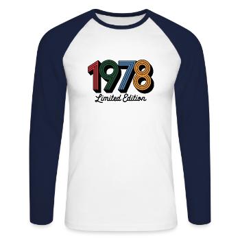 Vintage 1978 limited edition - Unisex Long Sleeve Baseball T-Shirt - white/navy - Front - Nik (191cm)