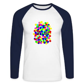 Confettis Helau - T-shirt baseball manches longues Homme - blanc/marine - Devant - Nik (191cm)