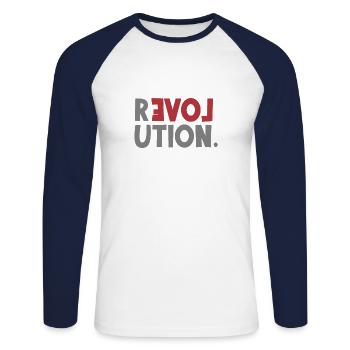 Déclaration d'amour de la révolution être différent - T-shirt baseball manches longues Homme - blanc/marine - Devant - Nik (191cm)