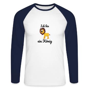 Ich bin ein König - Unisex Baseballshirt langarm - Weiß/Navy - Vorne - Nik (191cm)