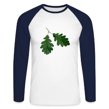 Oak leaf oak leaf - Unisex Long Sleeve Baseball T-Shirt - white/navy - Front - Nik (191cm)