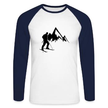 Ski mountain gift touring ski ski tours - Unisex Long Sleeve Baseball T-Shirt - white/navy - Front - Nik (191cm)