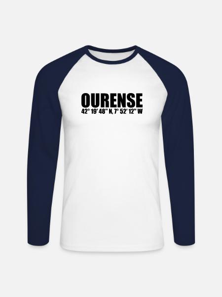 Coordonnées Ourense - T-shirt baseball manches longues Homme - blanc/marine