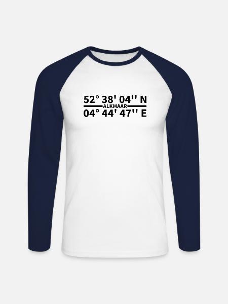 Alkmaar coordinates - Unisex Long Sleeve Baseball T-Shirt - white/navy