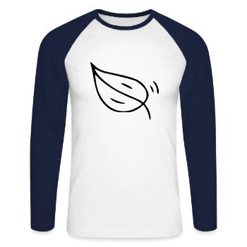 Plant drawing nature sketch black - Unisex Long Sleeve Baseball T-Shirt - white/navy - Front - Nik (191cm)
