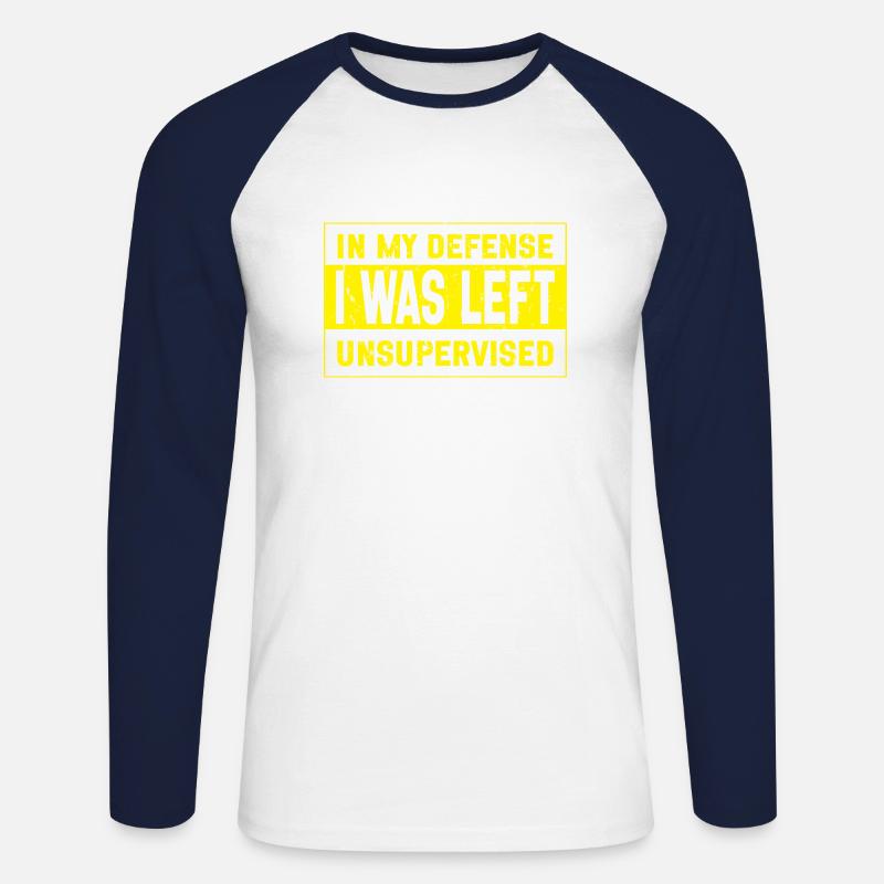 I was left unsupervised - Unisex Long Sleeve Baseball T-Shirt - white/navy