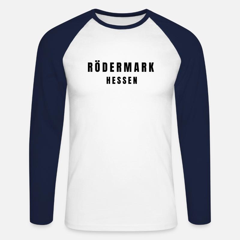 Rödermark⁠ Hessen - Unisex Baseballshirt langarm - Weiß/Navy