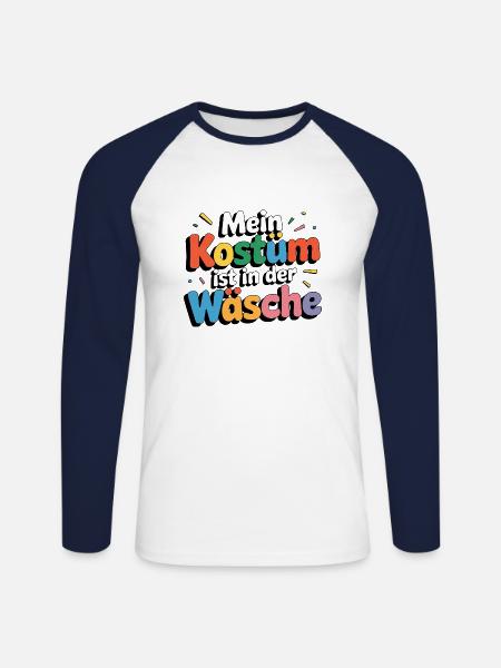 Mon costume est au lavage - T-shirt baseball manches longues Homme - blanc/marine
