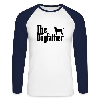 Le Labrador Retriever Dogfather Godfather Style - T-shirt baseball manches longues Homme - blanc/marine - Devant - Nik (191cm)