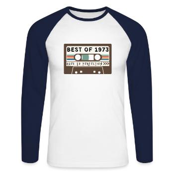 Best of 1973 - T-shirt baseball manches longues Homme - blanc/marine - Devant - Nik (191cm)