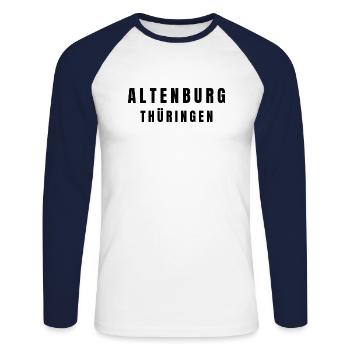 Altenburg, Thuringia - Unisex Long Sleeve Baseball T-Shirt - white/navy - Front - Nik (191cm)