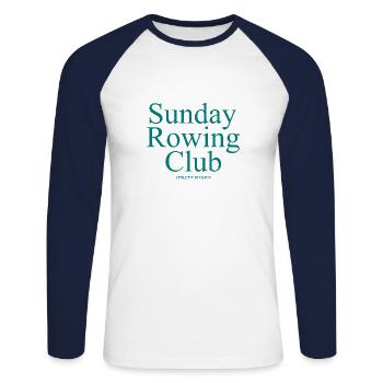 Sunday Rowing Club - Aviron - Rameurs - Rameurs - T-shirt baseball manches longues Homme - blanc/marine - Devant - Nik (191cm)