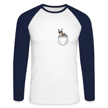Sunglasses sloth & llama in bag gift - Unisex Long Sleeve Baseball T-Shirt - white/navy - Front - Nik (191cm)