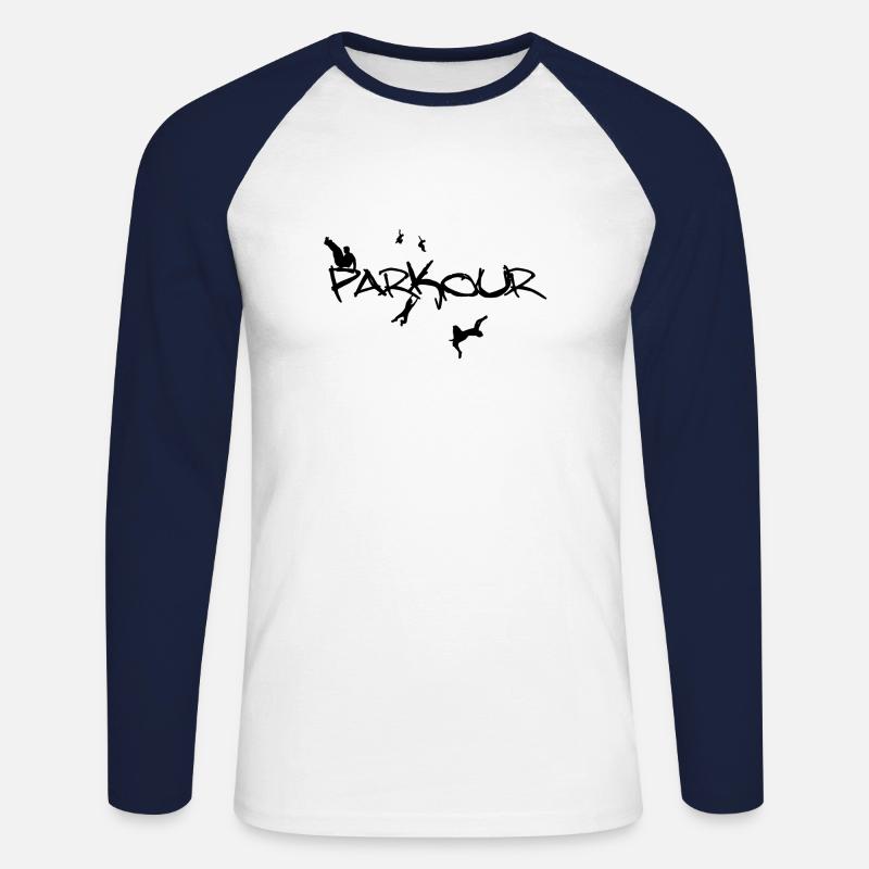 Parkour Sort - Unisex Baseballshirt langarm - Weiß/Navy