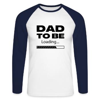 Dad To Be Loading Black - Unisex Long Sleeve Baseball T-Shirt - white/navy - Front - Nik (191cm)